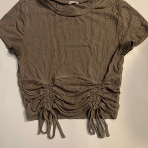 Ruched Brown Top